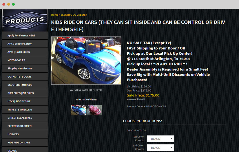 360 Power Sports : Website Design & Development screenshot 3